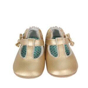Robeez Gold T Strap Round Toe Shoes - 9 to 12 Months